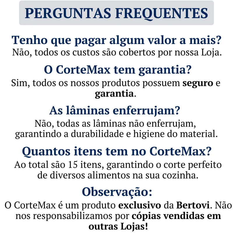 CorteMax Premium: Cortador, Descascador e Escorredor de Legumes e Frutas 15 em 1